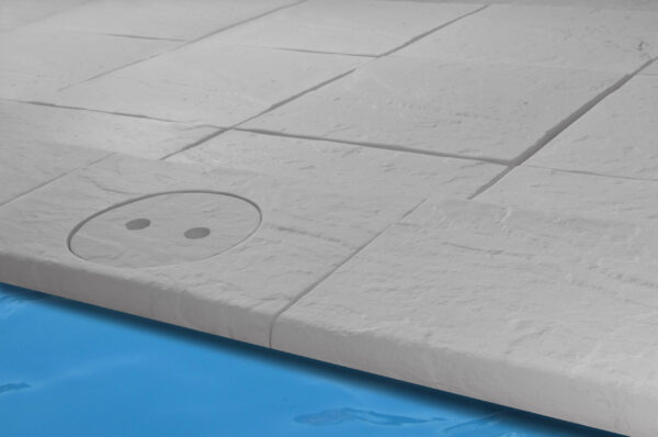 Dlažba u bazénu sestava čtverec Mystery beton bílá
