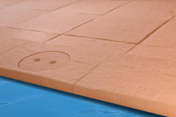 Dlažba sestava čtverec a lem Mystery beton Caramel