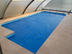 Bazénový lem Mystery beton hnědá bazén se zastřešením